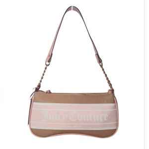 JUICY COUTURE NWT FASHIONISTA BAGUETTE PURSE• gold hardware•dusty pink & tan.